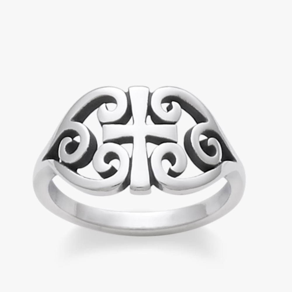 James Avery Silver Scroll Cross Ring - image 2